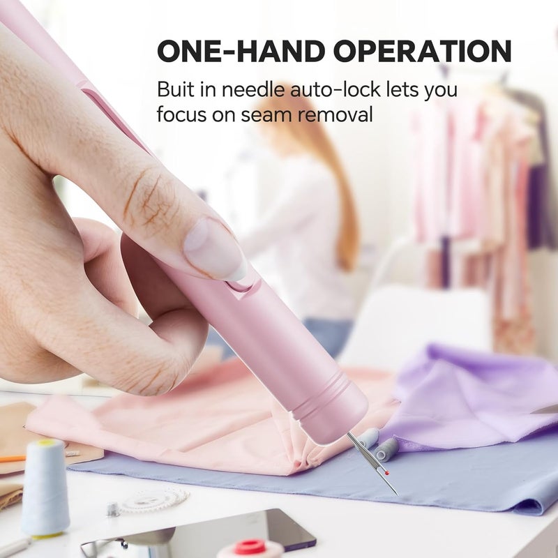 QinYj 2 in 1 Automatic Needle Threaders Seam Ripper Sewing Tools Family Life Sewing Tools Seam Rippers Telescopic Safety Threading Device - Image 5